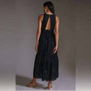 Maeve - Eyelet Wrap Midi Dress with Cutout Back